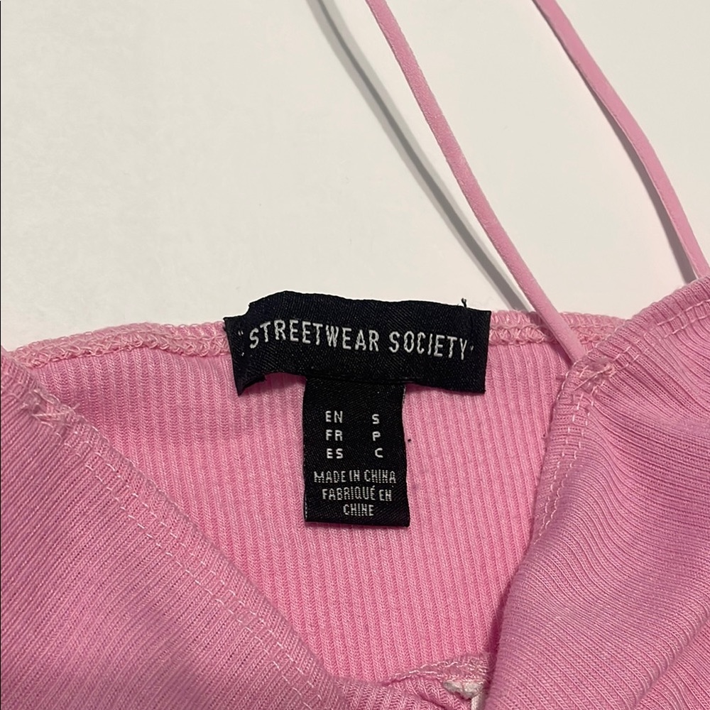 Pink Ruched Crop Top - Picture 2 of 3